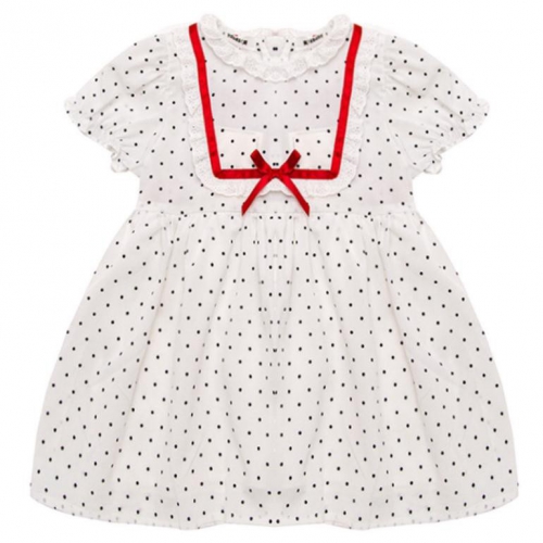 VÁY CHẤM BI CỔ REN