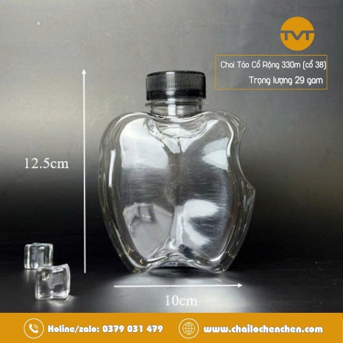Chai táo cổ rộng 330ml