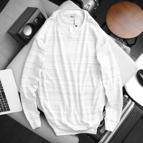 Áo ZARA Tay Dài Vải Thun Cotton Dệt ZR07